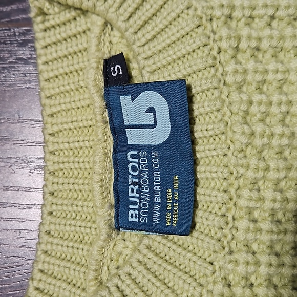 Burton Lime Green Wool Blend Chunky Knit Sweater, Unisex Size S - Picture 3 of 12